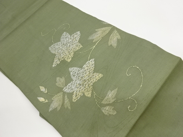 JAPANESE KIMONO / NAGOYA OBI FOR SUMMER / TSUMUGI / WOVEN PLANT 